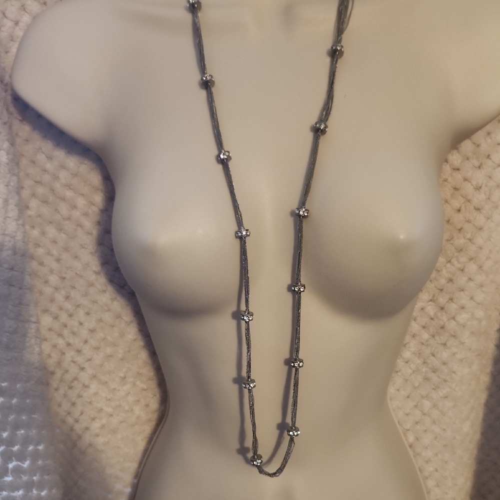 Elegant Silver Beaded Necklace